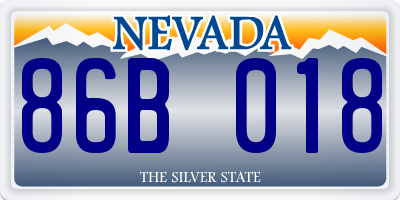 NV license plate 86B018