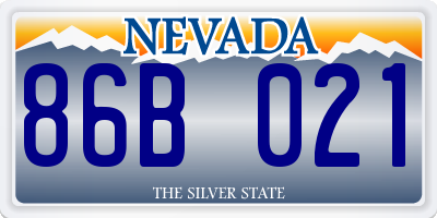 NV license plate 86B021