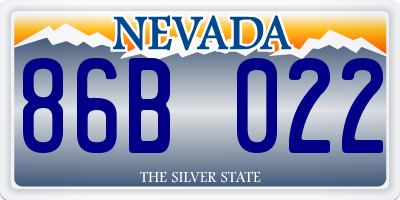 NV license plate 86B022
