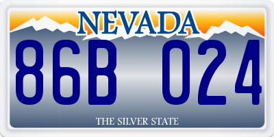 NV license plate 86B024