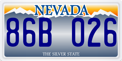 NV license plate 86B026