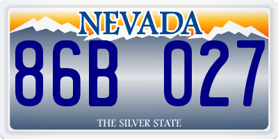 NV license plate 86B027