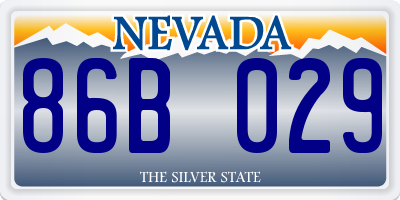 NV license plate 86B029