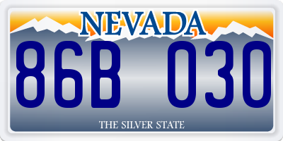 NV license plate 86B030