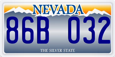 NV license plate 86B032