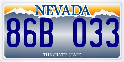 NV license plate 86B033