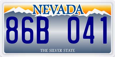 NV license plate 86B041