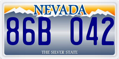 NV license plate 86B042
