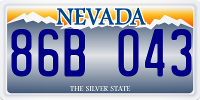 NV license plate 86B043