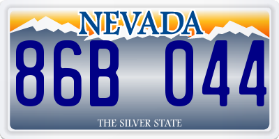 NV license plate 86B044