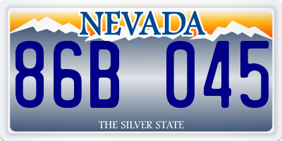 NV license plate 86B045