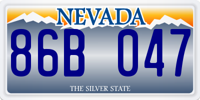 NV license plate 86B047