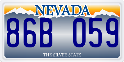 NV license plate 86B059