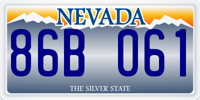 NV license plate 86B061