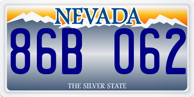 NV license plate 86B062