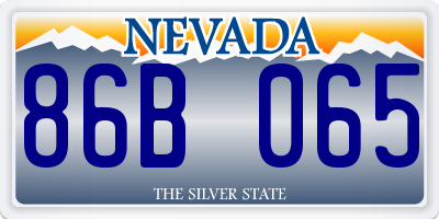 NV license plate 86B065