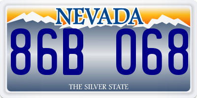 NV license plate 86B068