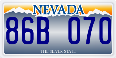NV license plate 86B070