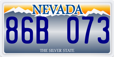 NV license plate 86B073