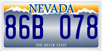NV license plate 86B078