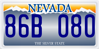 NV license plate 86B080