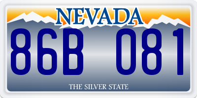 NV license plate 86B081