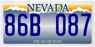 NV license plate 86B087