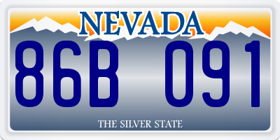 NV license plate 86B091