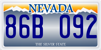 NV license plate 86B092