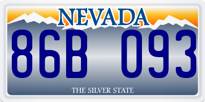 NV license plate 86B093