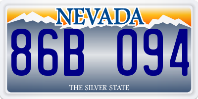 NV license plate 86B094