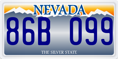 NV license plate 86B099