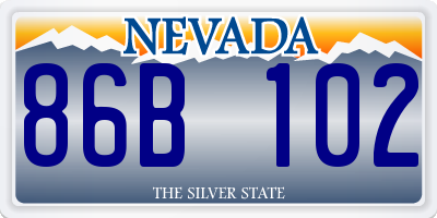NV license plate 86B102