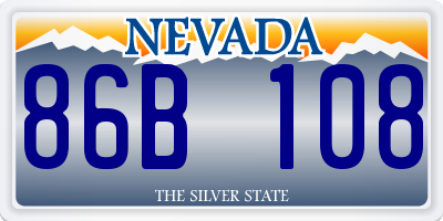 NV license plate 86B108