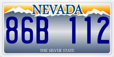 NV license plate 86B112