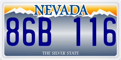 NV license plate 86B116