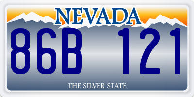 NV license plate 86B121