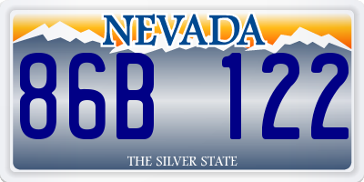 NV license plate 86B122