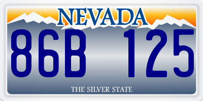 NV license plate 86B125