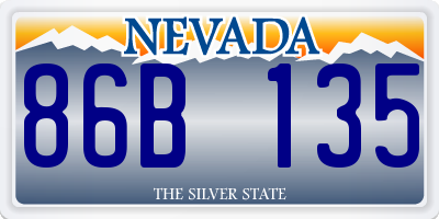 NV license plate 86B135