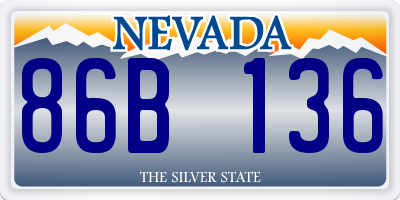 NV license plate 86B136