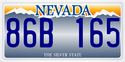 NV license plate 86B165