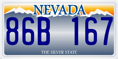 NV license plate 86B167