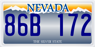 NV license plate 86B172