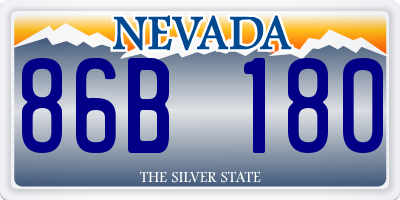 NV license plate 86B180