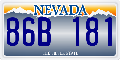 NV license plate 86B181