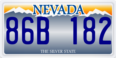 NV license plate 86B182