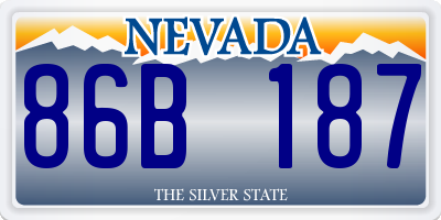 NV license plate 86B187