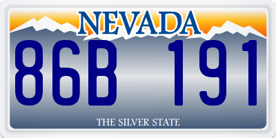 NV license plate 86B191