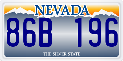 NV license plate 86B196